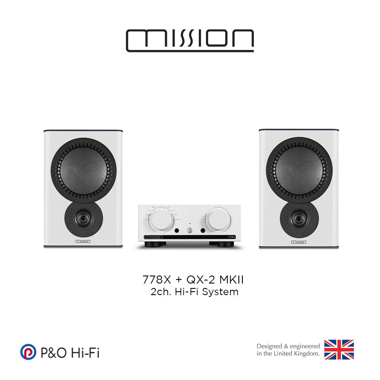 兩聲道音響系統 (Mission 778X-銀色 + QX2-MKII)