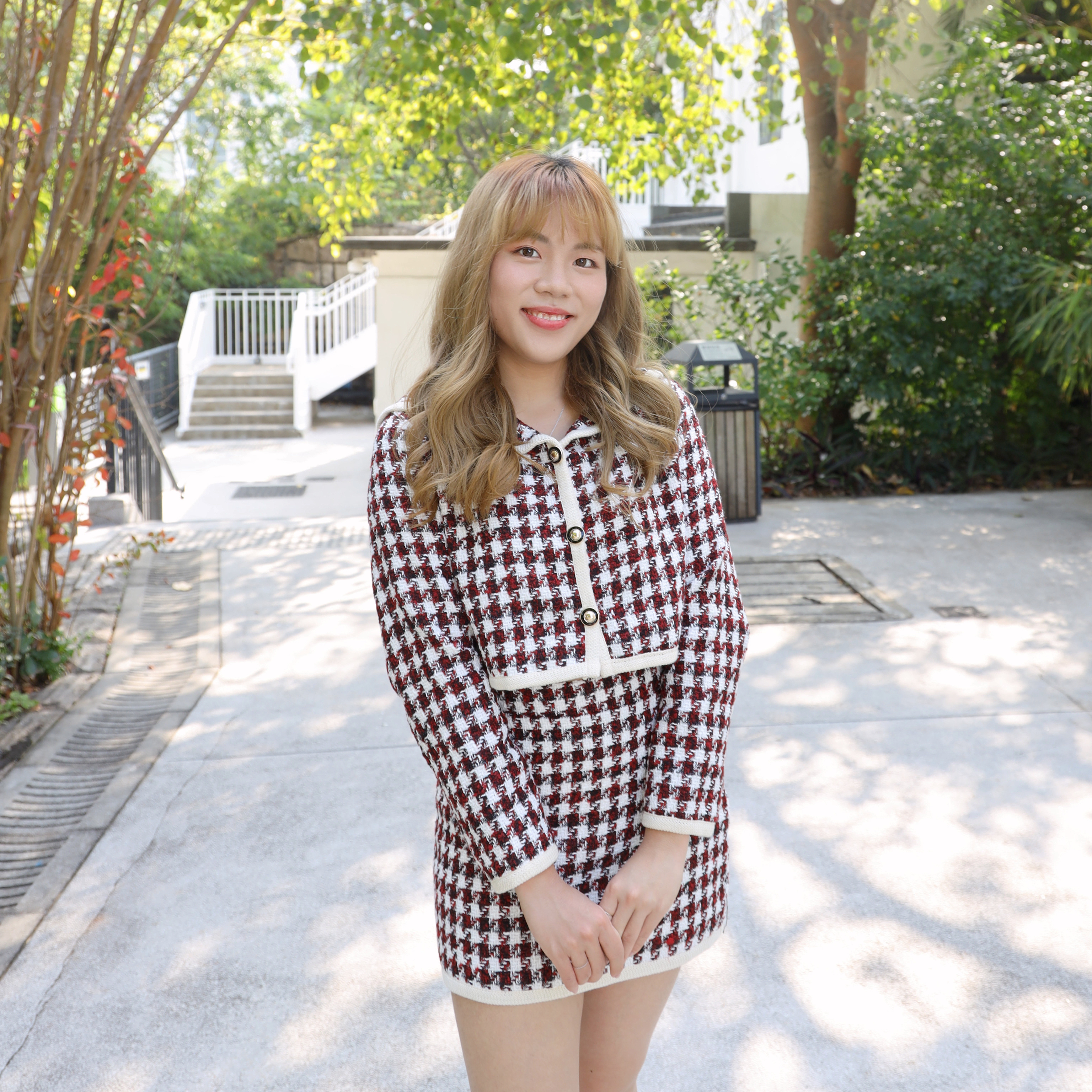 ✨|| OPS125 ||千鳥格反領套裝短裙
