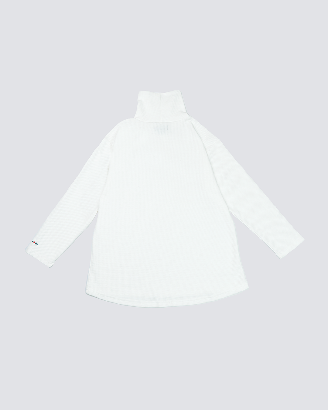 Waffle Pattern Turtleneck Long Sleeves Tee｜White｜Hong Kong Original Design