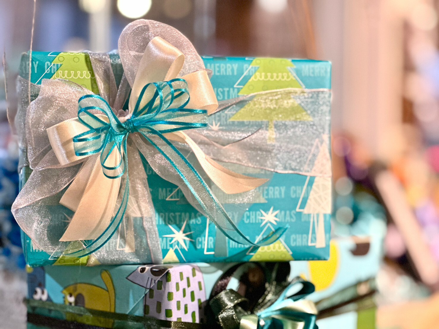 藍綠聖誕樹/瑞士Stewo包裝紙