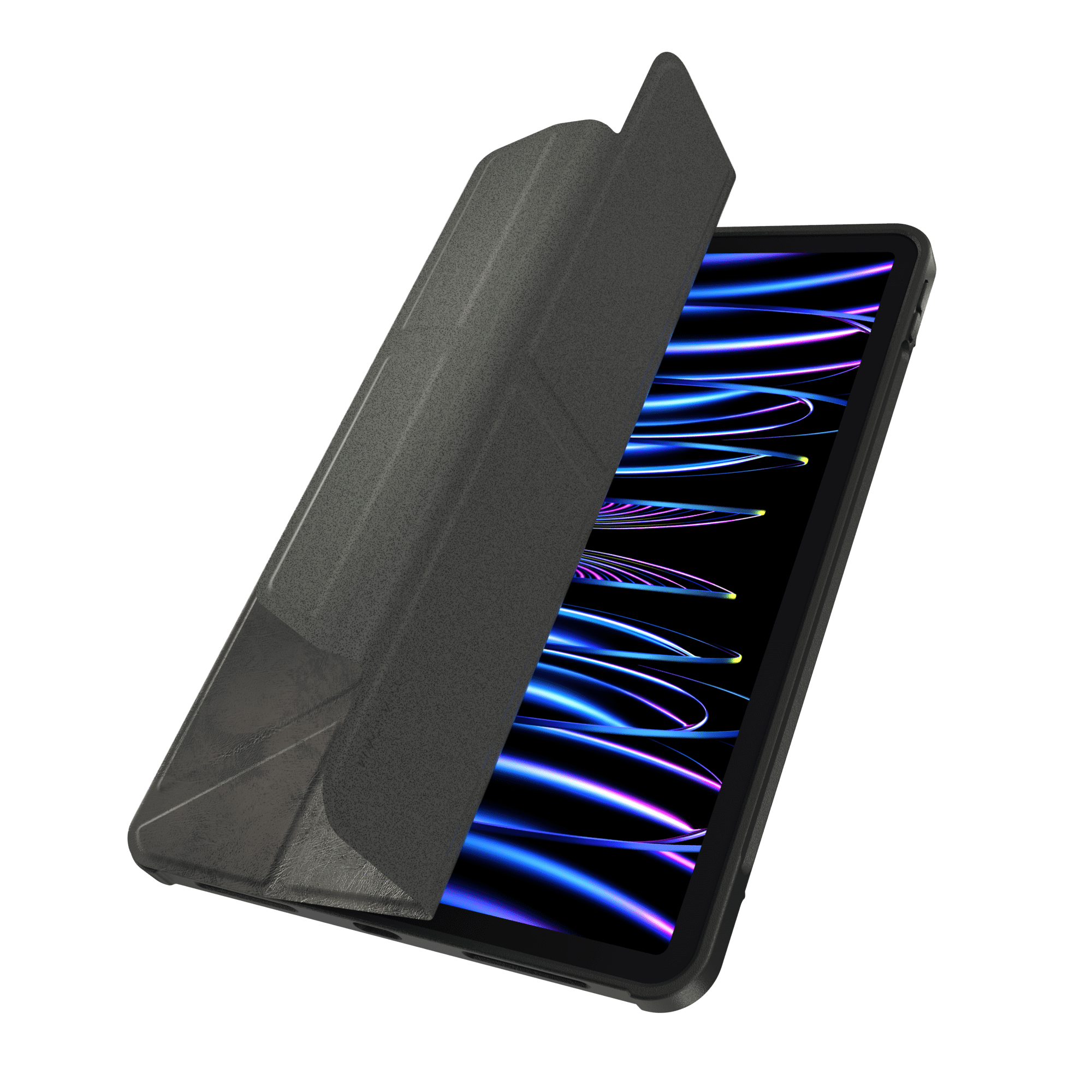 【 MAGEASY 】（預購）VIVAZ+ 可拆式多角度支架透明保護套 _12.9 吋  (石墨色)