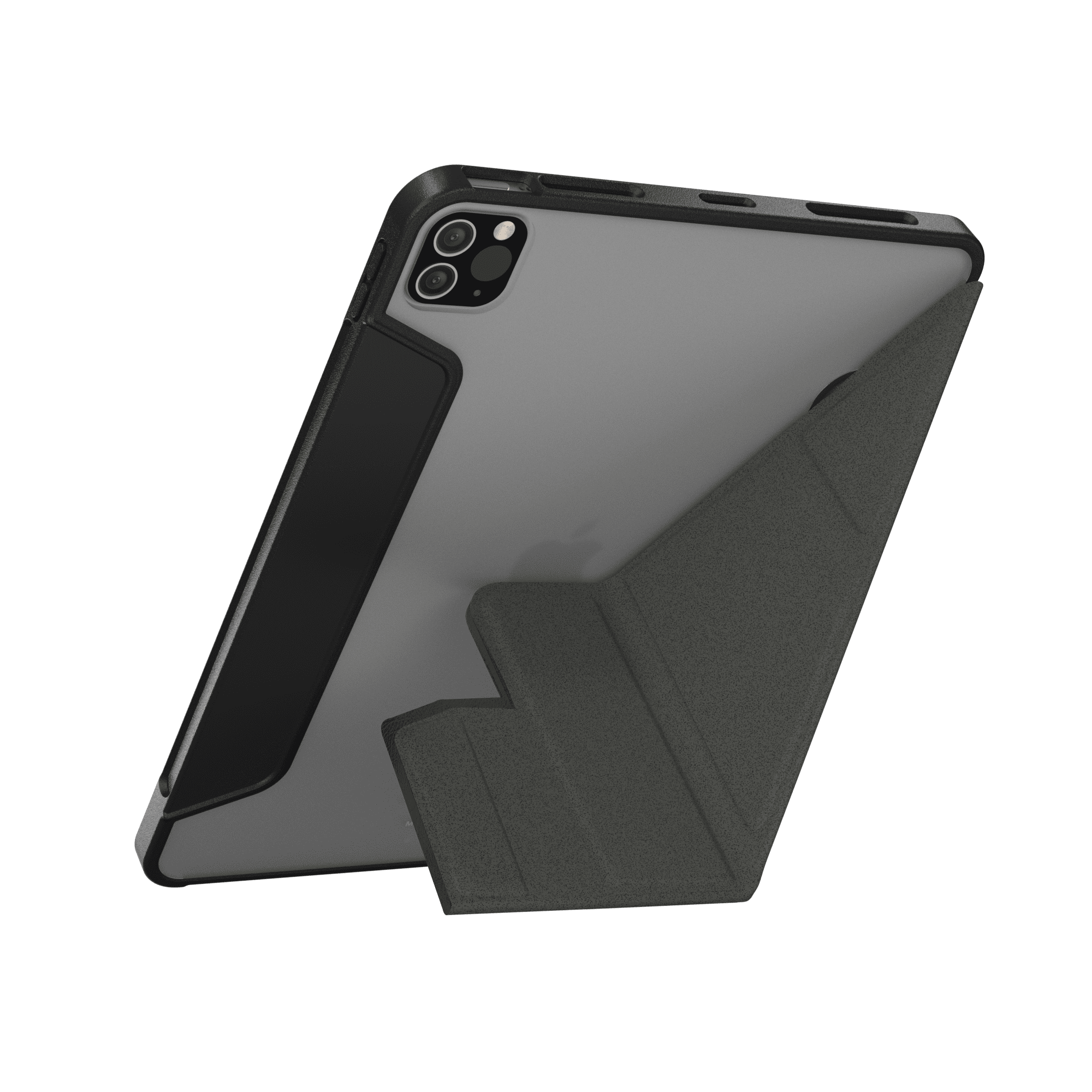 【 MAGEASY 】（預購）VIVAZ+ 可拆式多角度支架透明保護套 _12.9 吋  (石墨色)