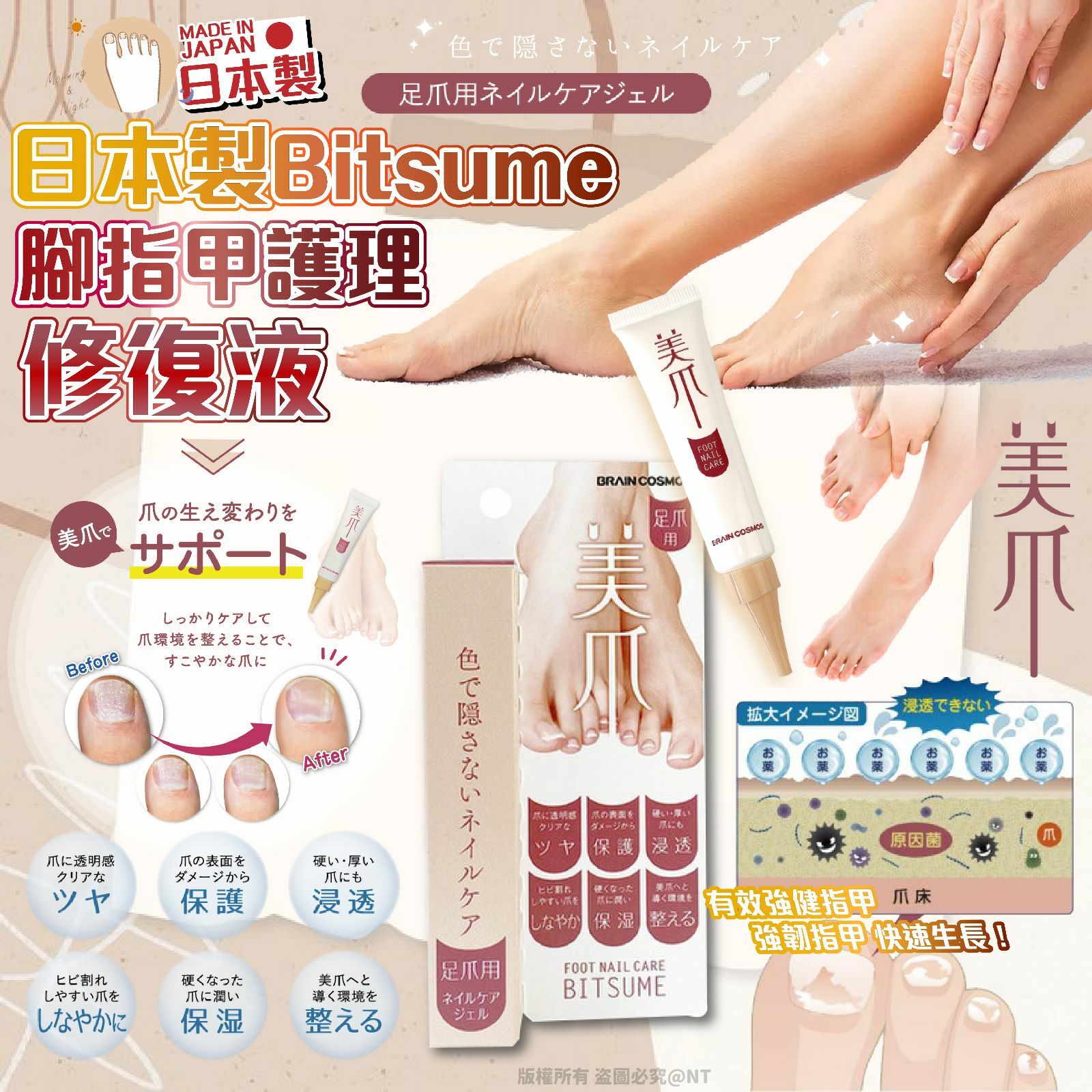 日本製Bitsume腳指甲護理修復液15g