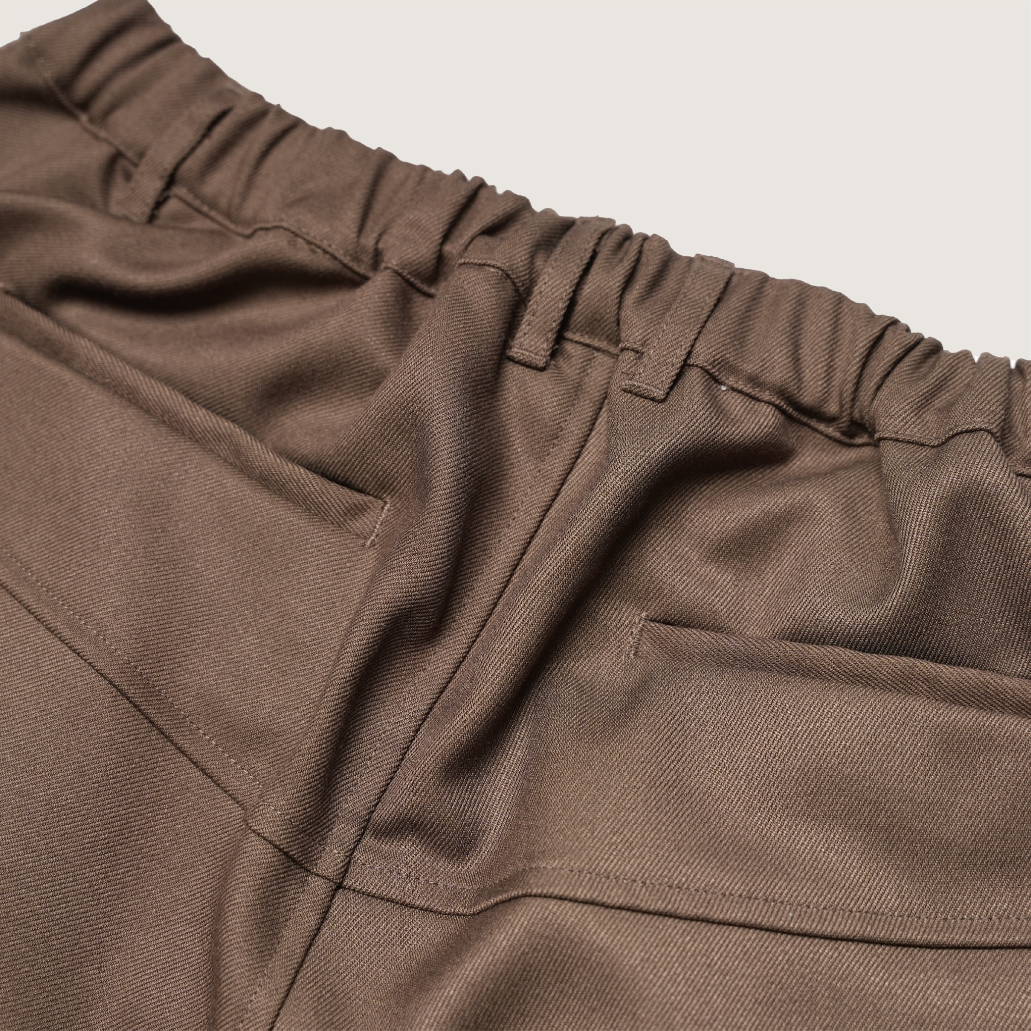 P.B.P - TAPERED TWILL TROUSERS - Dark Brown