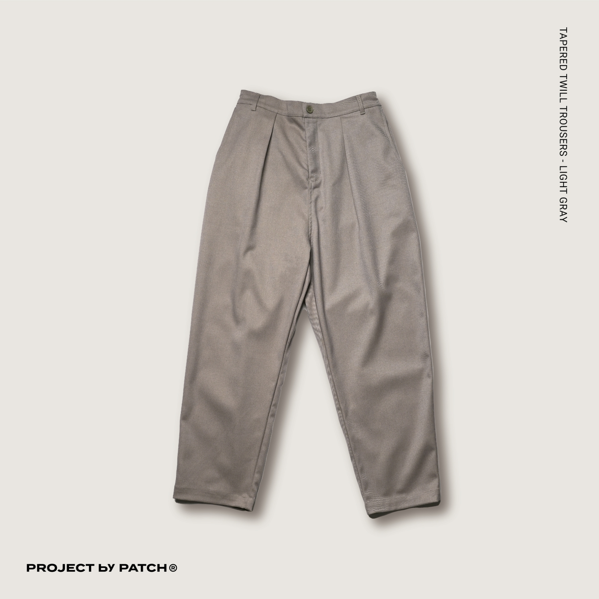 P.B.P - TAPERED TWILL TROUSERS - Light Gray