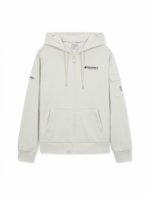 韓國代購 DISCOVERY EXPEDITION 網眼點 工裝口袋 男士訓練外套 米/灰/白 FEB-