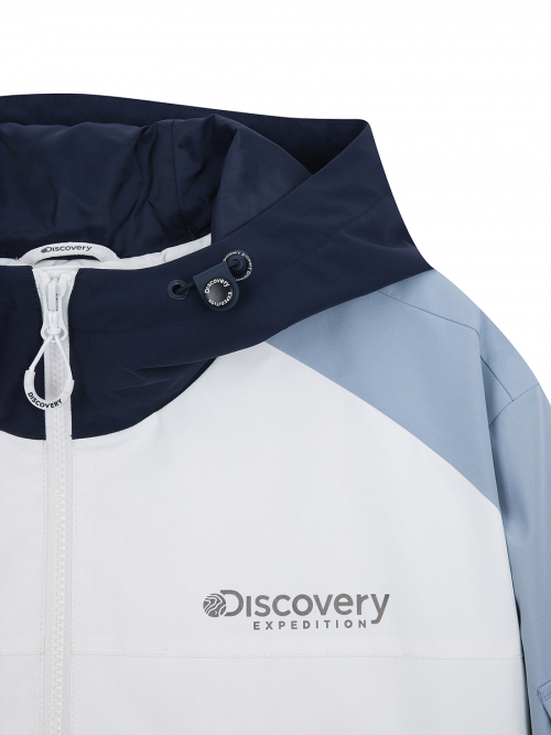韓國代購 Discovery Expedition 優質拼色男 Gore-Tex 夾克 藍/米 FEB-