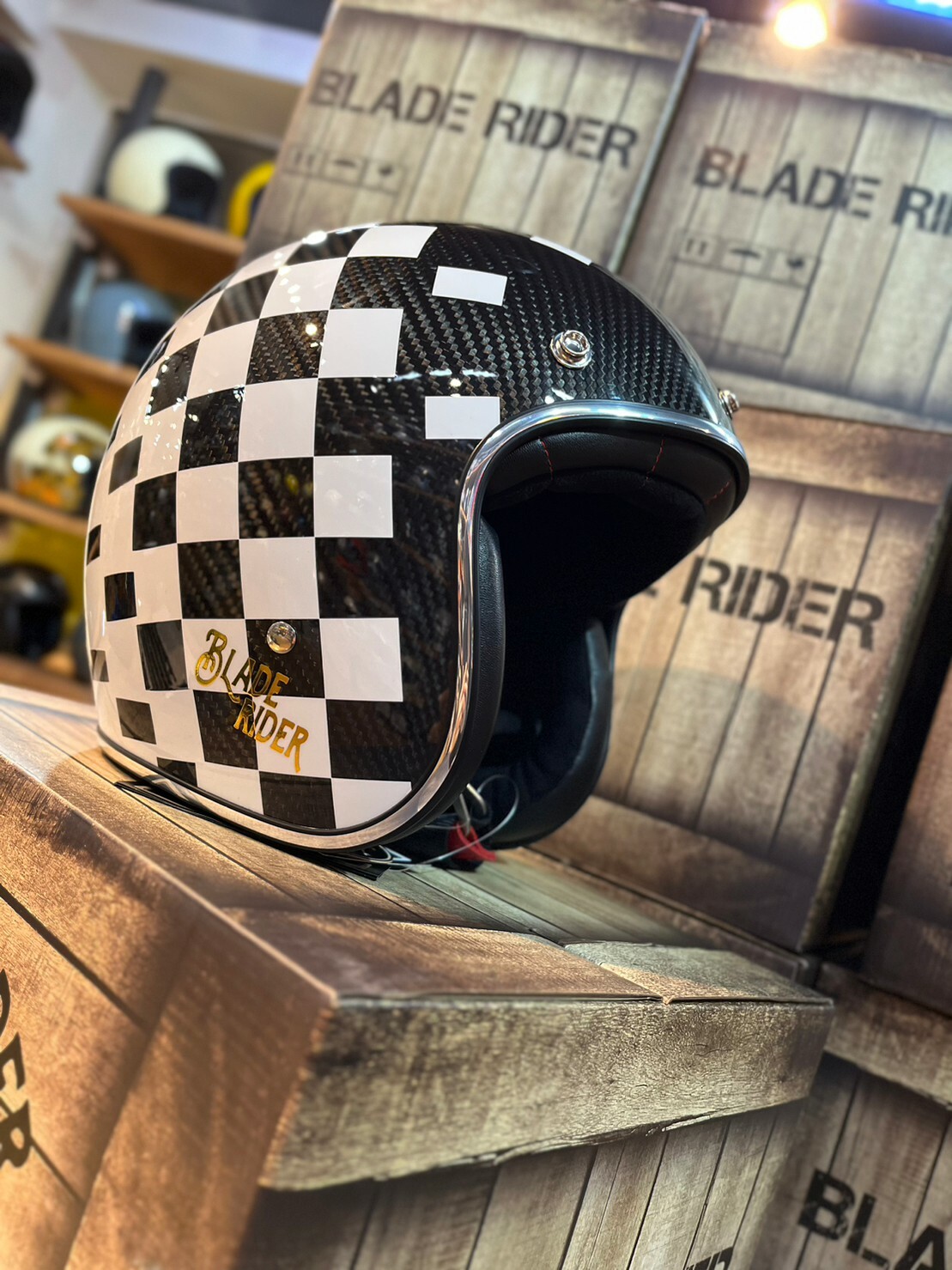 BLADE RIDER 二代 VIKINGS CAFE RACER 碳纖材質 亮黑 復古帽 3/4罩