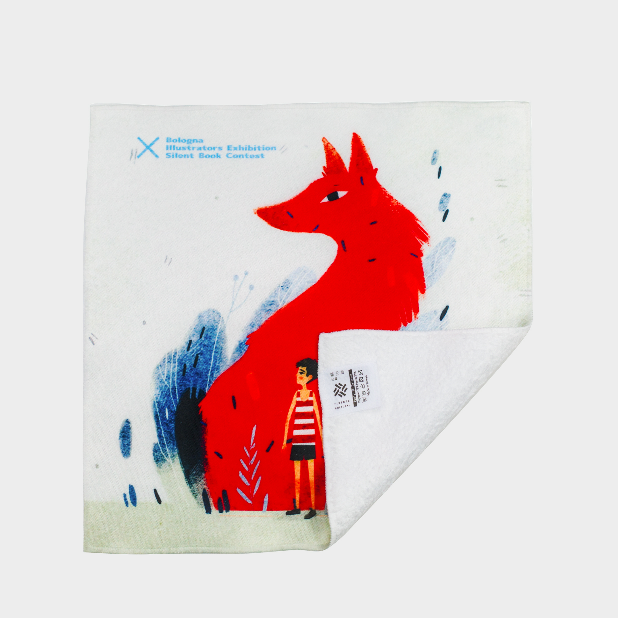 波隆那X無字繪本 小方巾《想像-狐狸》
