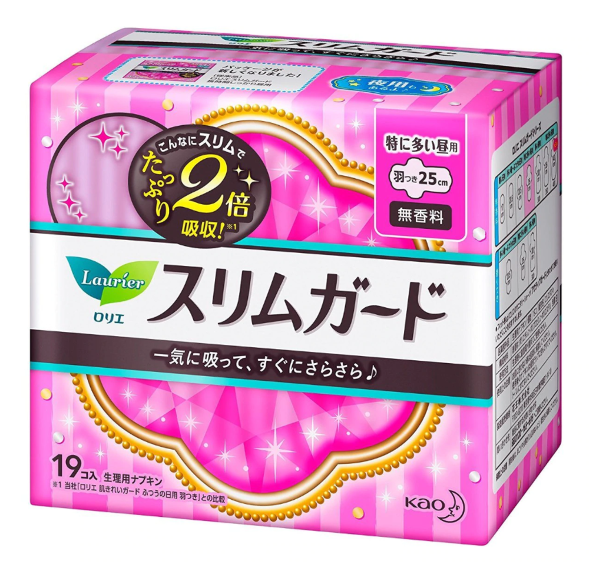 KAO 花王 - 樂而雅纖薄量多日用護翼衛生巾 (25cm) 19片 （Exp.22/07/2023）