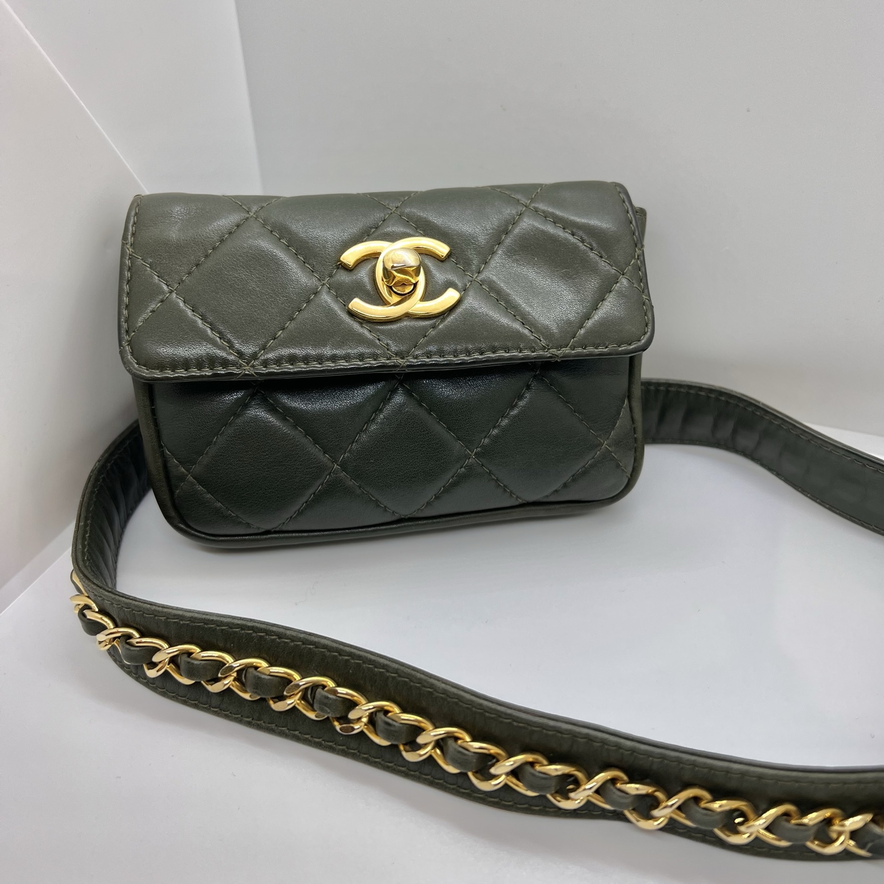 Chanel Vintage Green Belt Bag