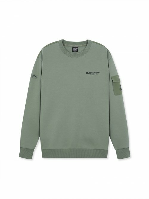 韓國代購 Discovery Expedition 梭織混合 大學T 男 綠 FEB-