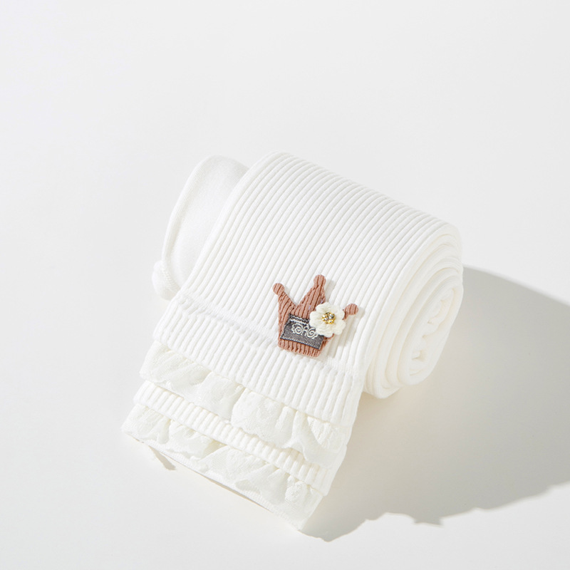 I18WE_SS23👑🌼白色皇冠花花打底褲(pre-order)