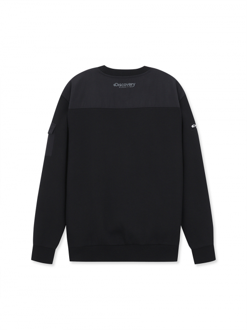 韓國代購 Discovery Expedition 梭織混合 大學T 男 黑 FEB-