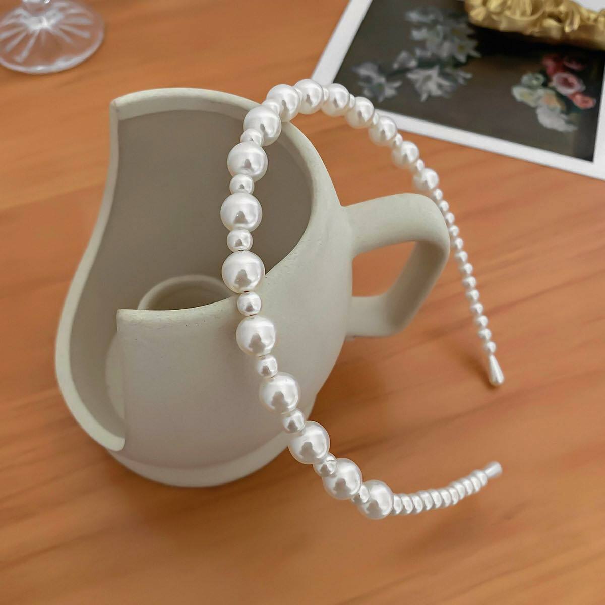 A142WE_SS23 🌻🌻米白色大小珍珠頭箍(pre-order)