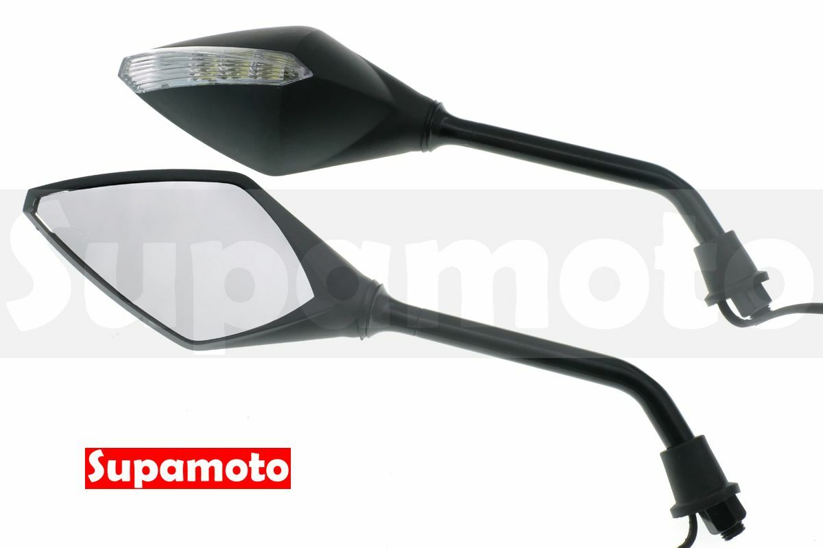-Supamoto- M164 LED 後照鏡 方向燈 消光黑 後視鏡 通用 改裝 復古 定位燈 日行燈