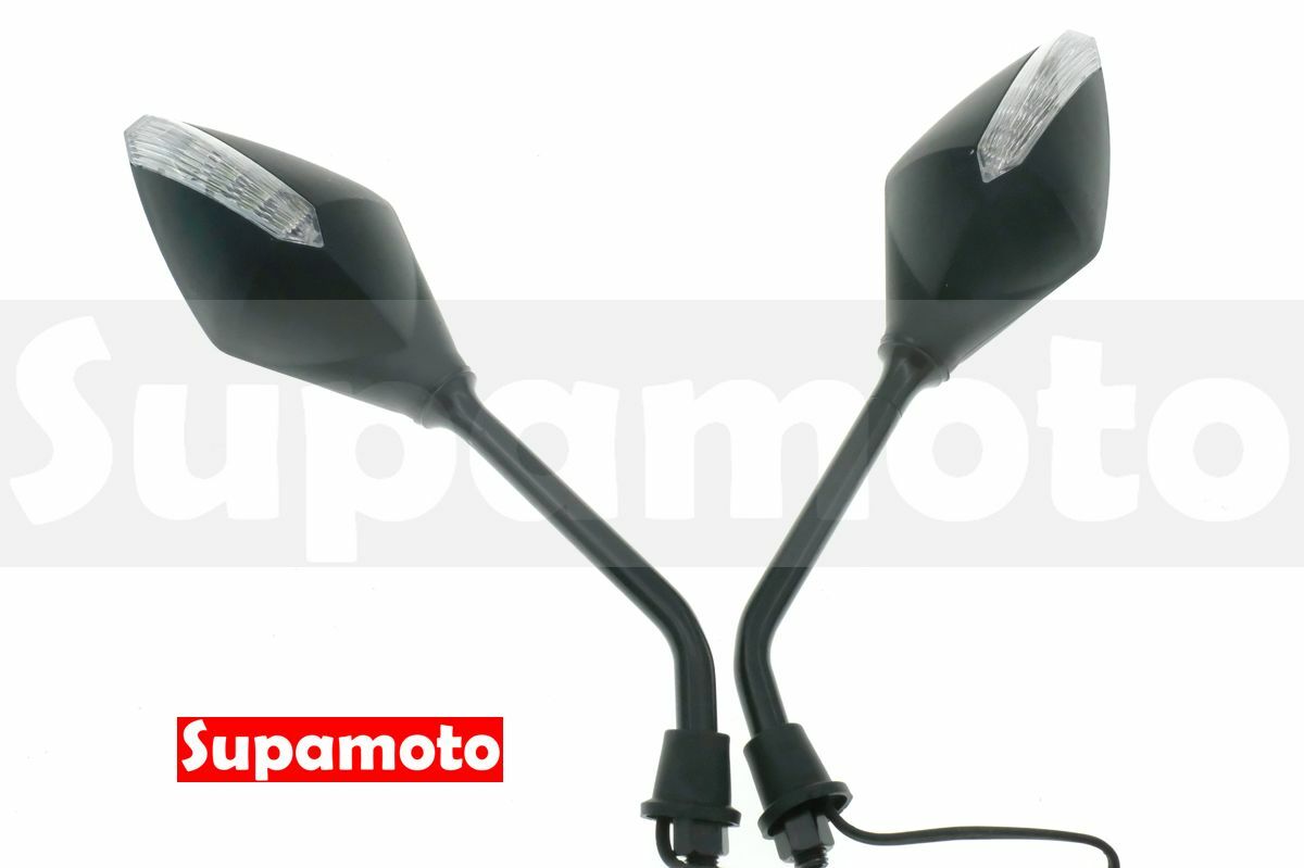 -Supamoto- M164 LED 後照鏡 方向燈 消光黑 後視鏡 通用 改裝 復古 定位燈 日行燈