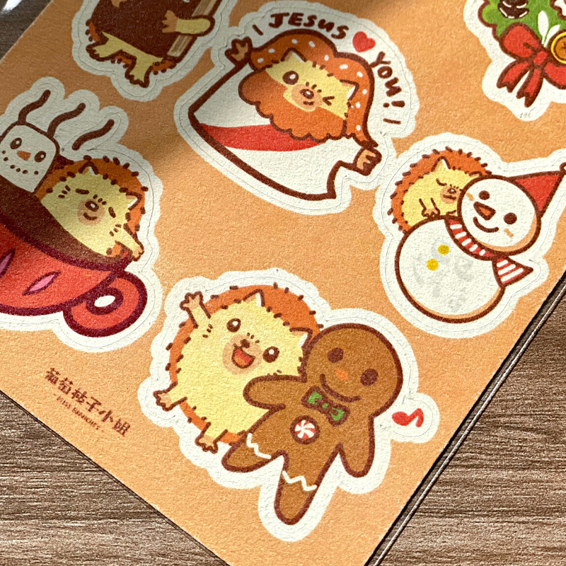 Miss Branches Sticker－Hedgehog and Jesus Christmas (Hong Kong Stationery Brand)