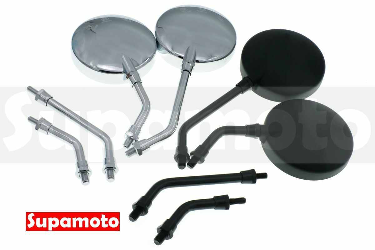 -Supamoto- M92 復古 圓鏡 消光黑 電鍍銀 原廠型 後照鏡 後視鏡 CB350 長腳 短腳 替換