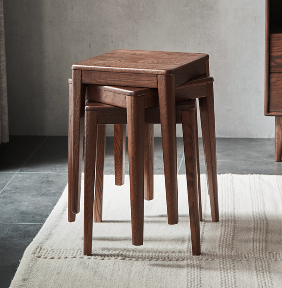 貝里胡桃方凳 BL-F8131