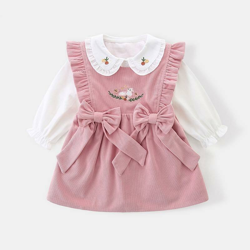 L38PK_FW23🌺🐰粉紅色春日兔兔恤衫+蝴蝶結背心裙(pre-order)