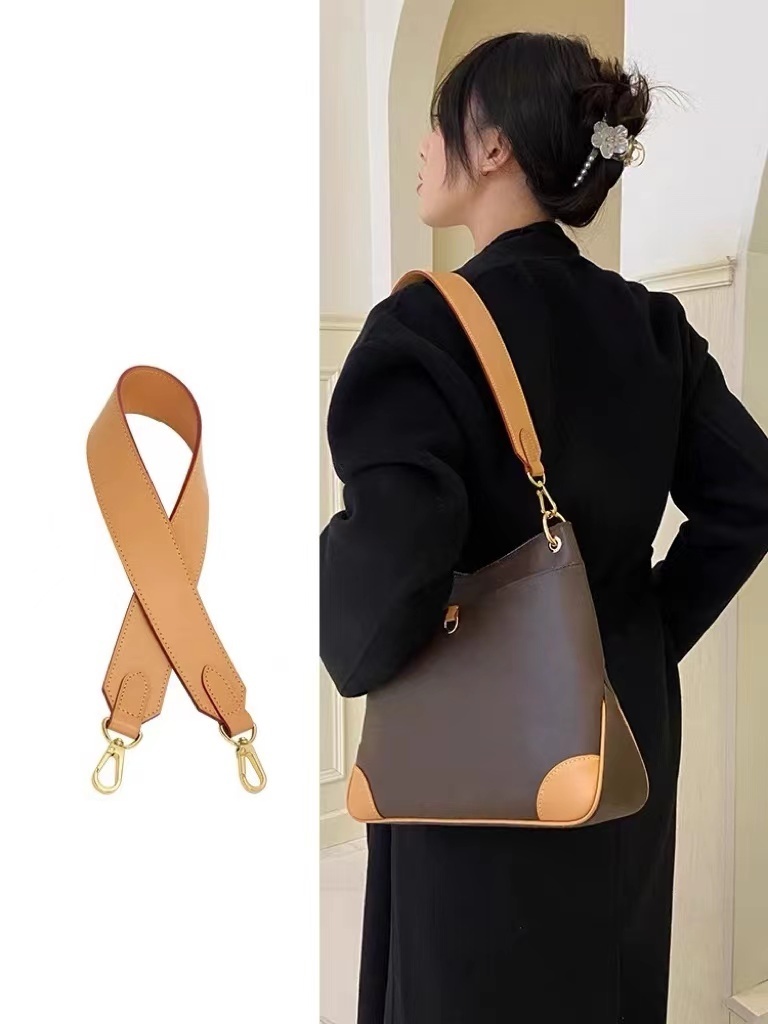 老花odeon改造植鞣變色牛皮腋下包包肩帶包帶