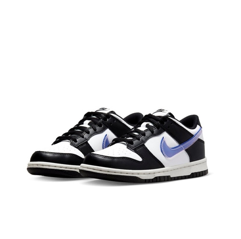 Nike Dunk Low TPU Swoosh 黑白藍雙勾 低筒