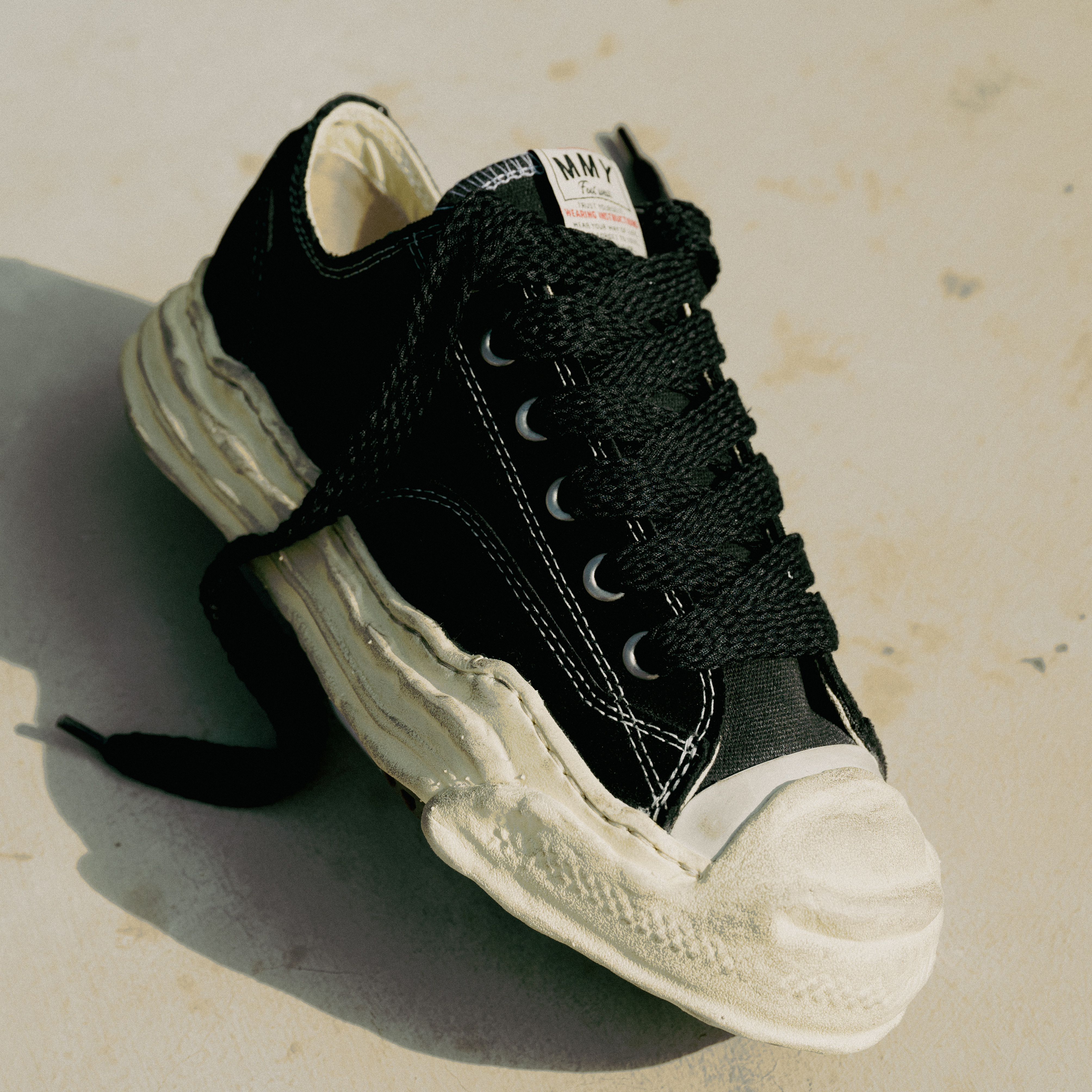 [現貨] MIHARA YASUHIRO Hank Distressed Canvas Low Black A10FW715