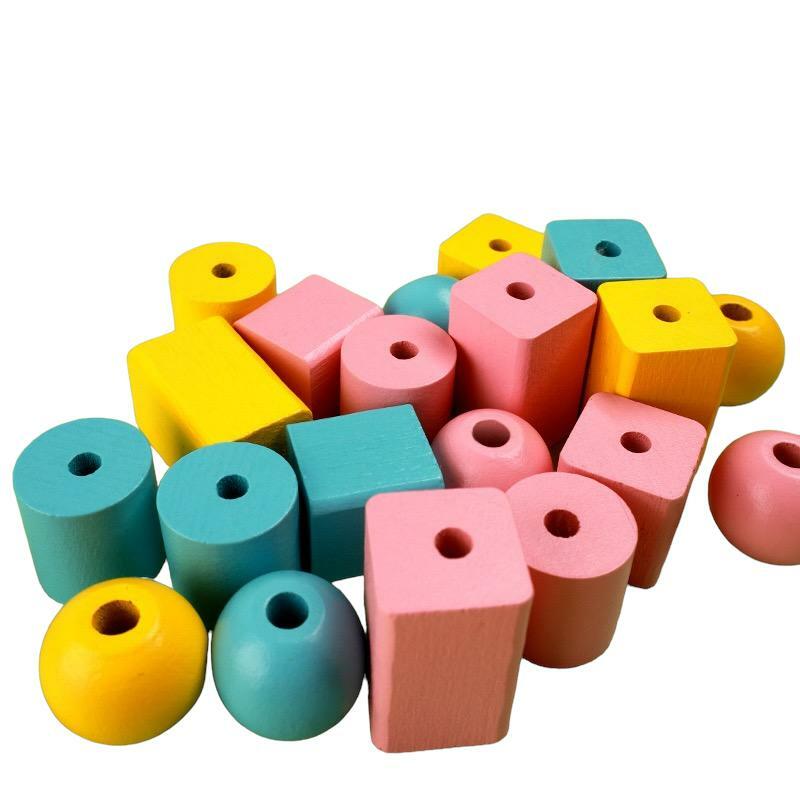 幼稚園入學面試玩具 木製串繩玩具