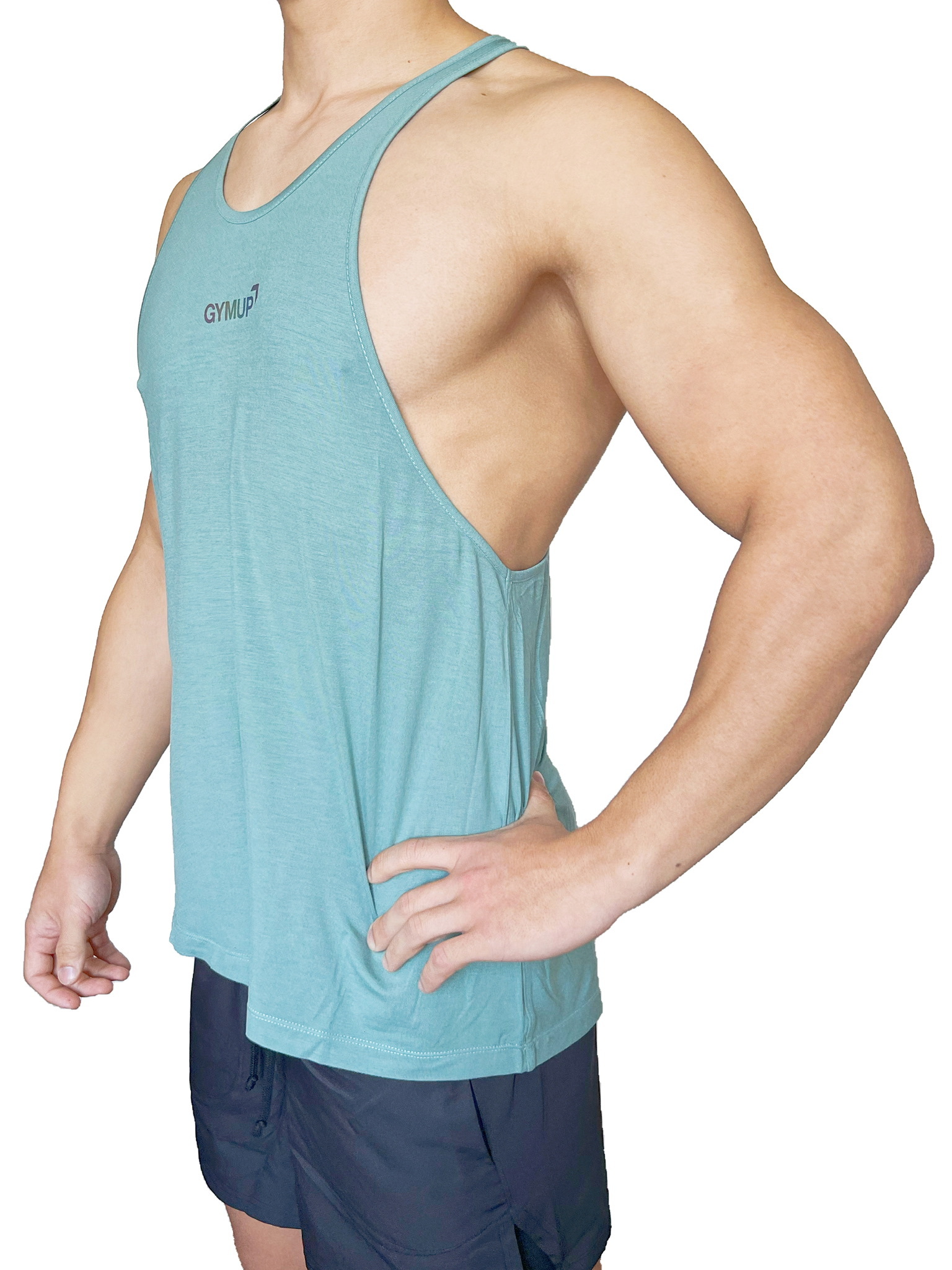 GYMUP 挖背肌肉背心 05 森林綠