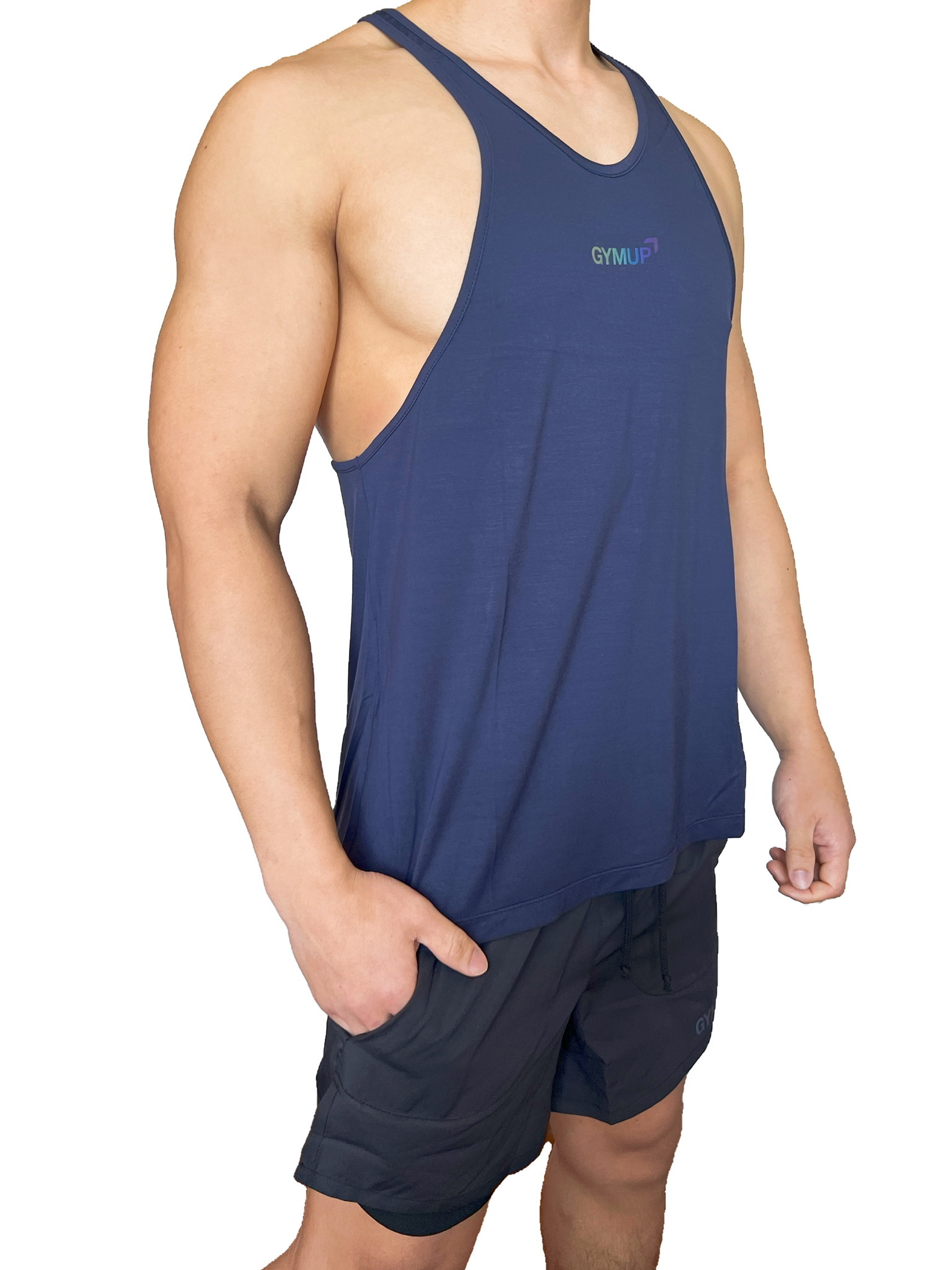 GYMUP 挖背肌肉背心 05 海軍藍