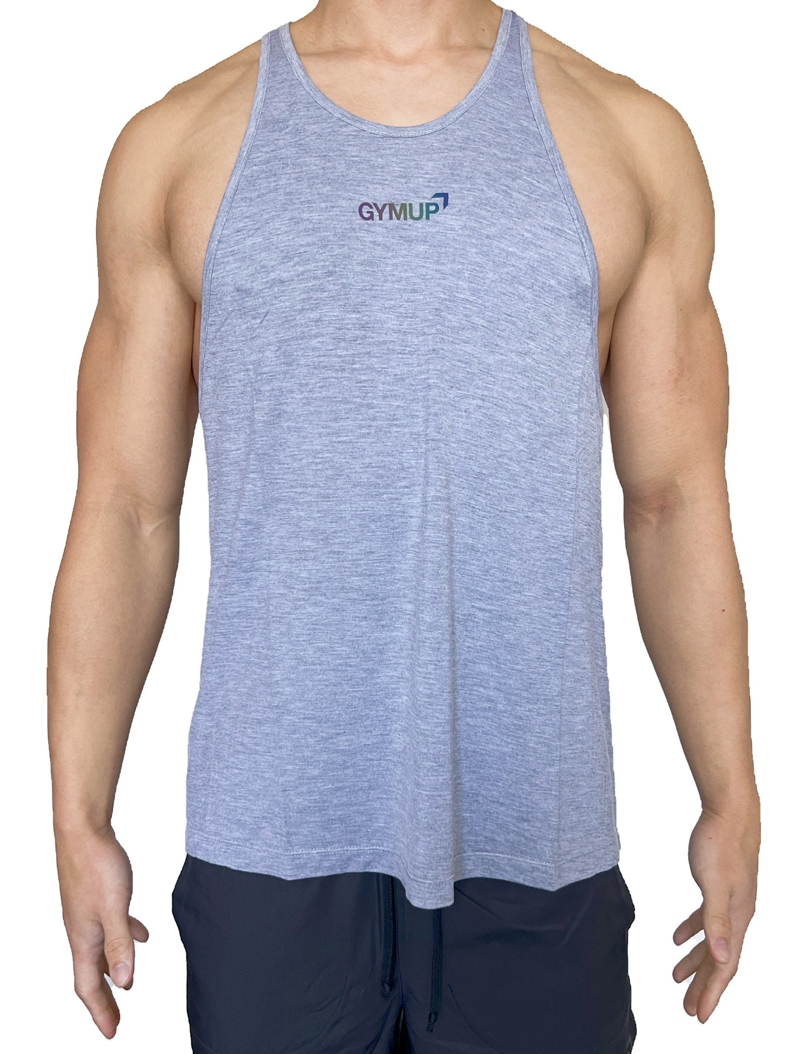 GYMUP 挖背肌肉背心 05 經典灰