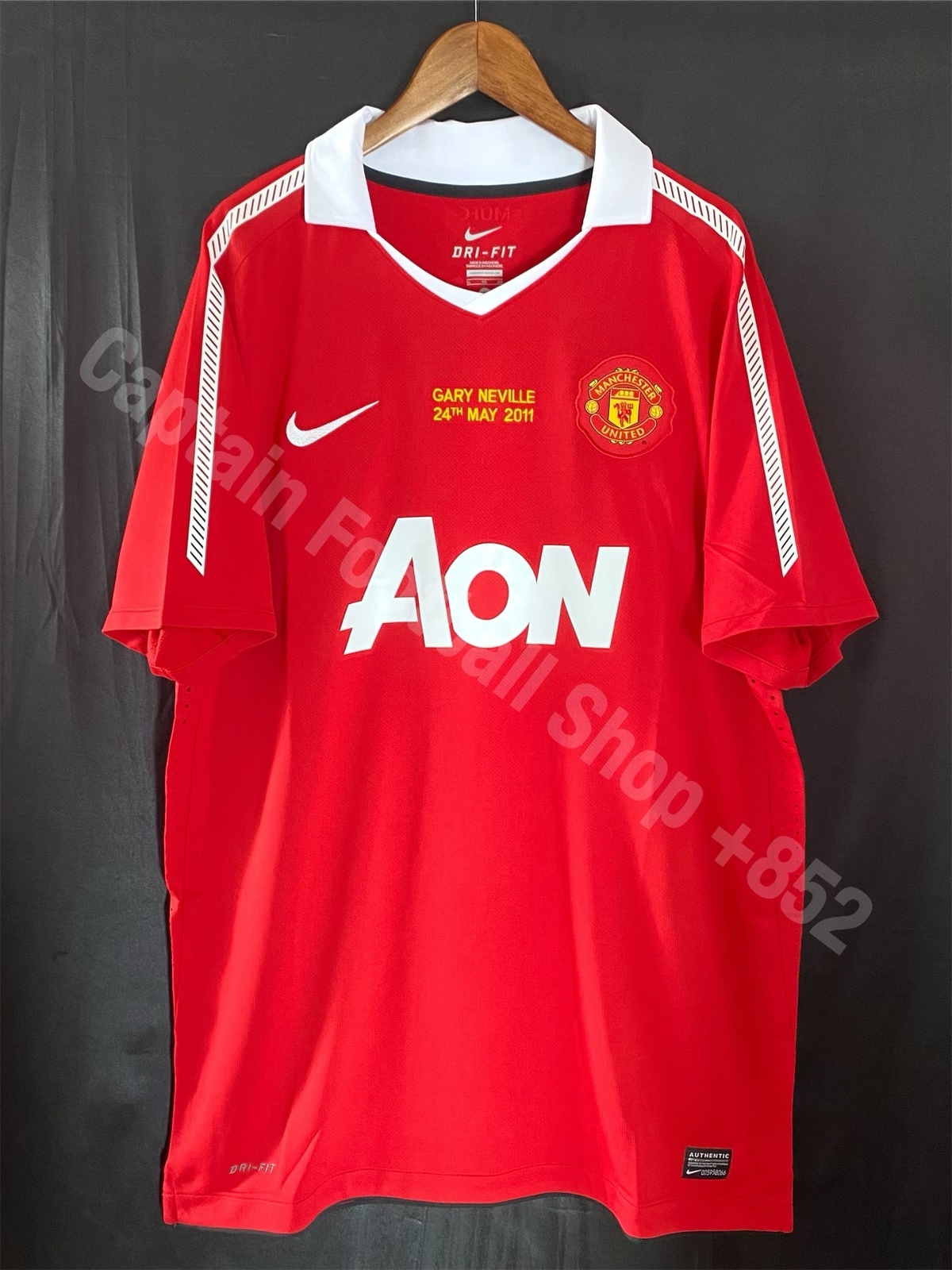 (更衣室版) 曼聯 2010-2011 加利尼維利紀念賽 Nike 主場更衣室球員版球衣 #7 BECKHAM