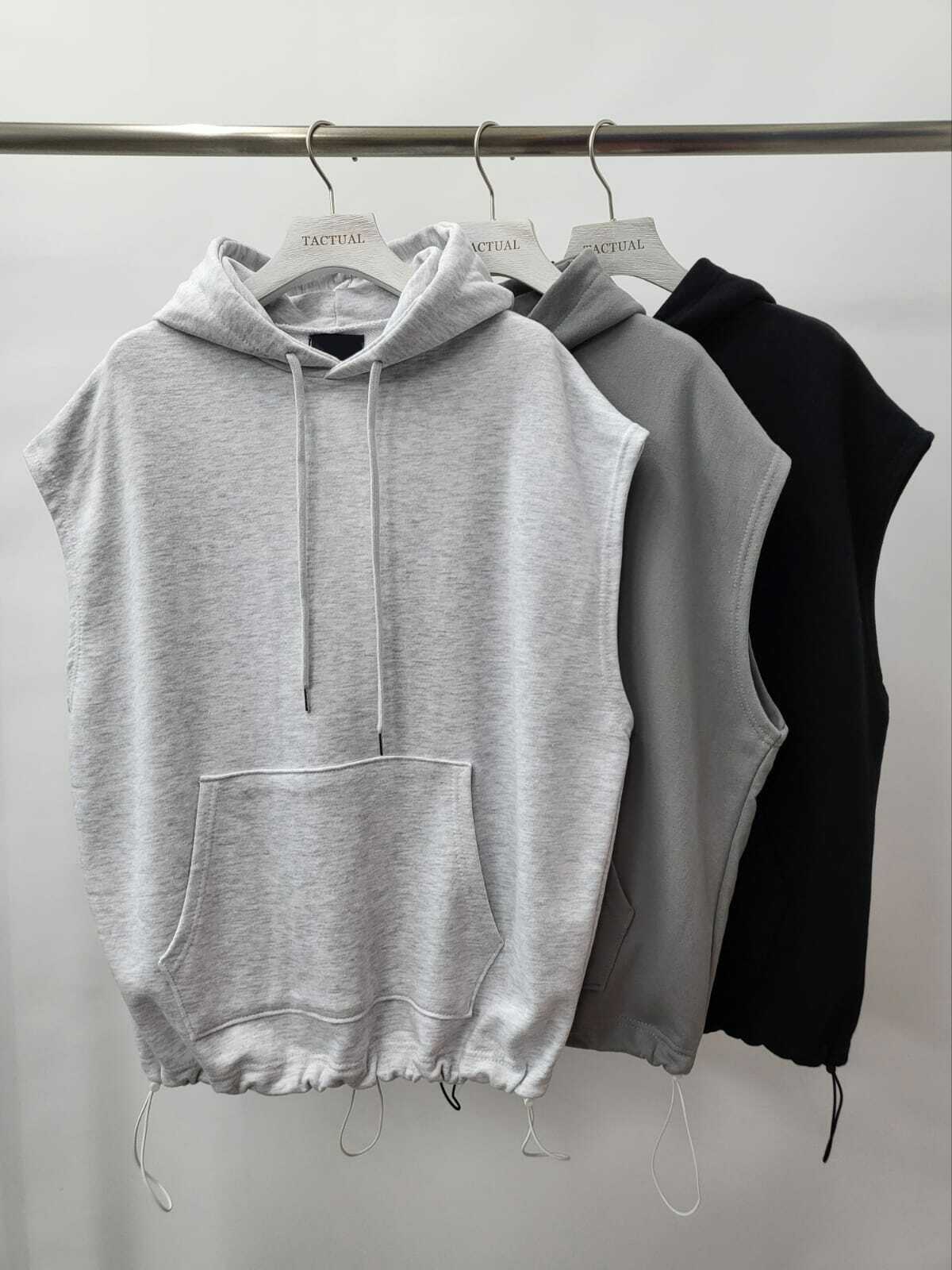 棉質連帽背心 V842