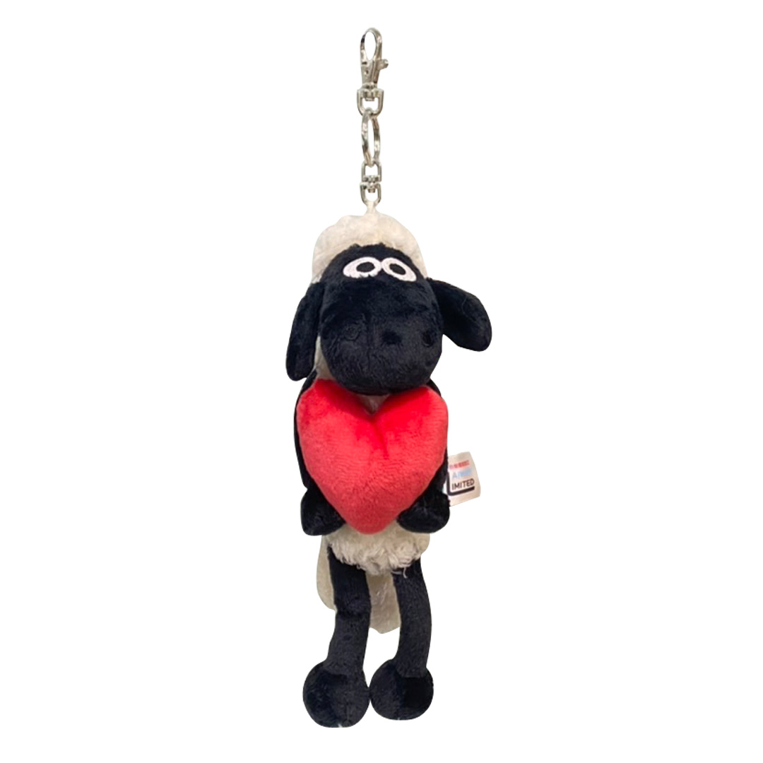 《笑笑羊》NICI 20cm愛心尚恩坐姿玩偶鑰匙圈