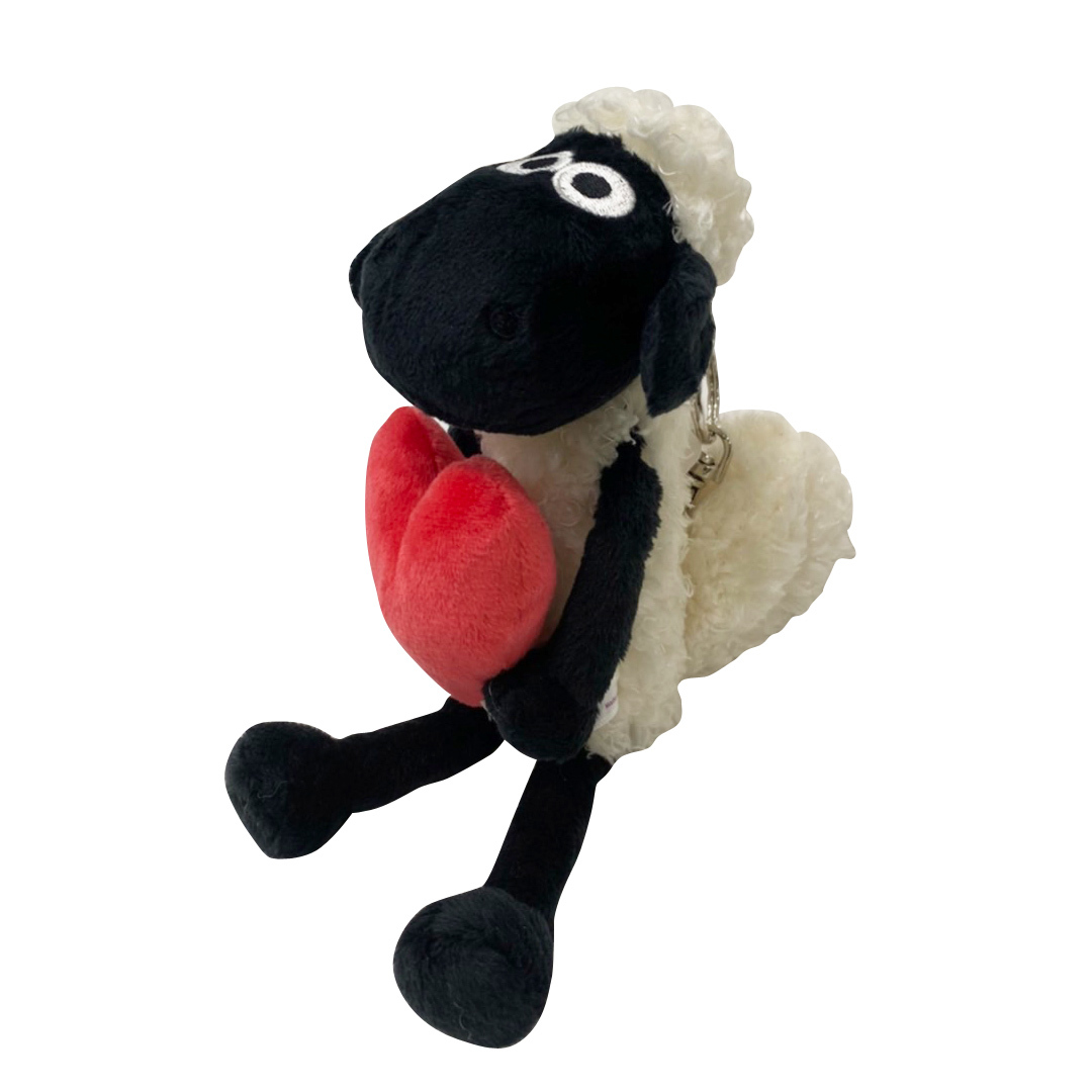 《笑笑羊》NICI 20cm愛心尚恩坐姿玩偶鑰匙圈