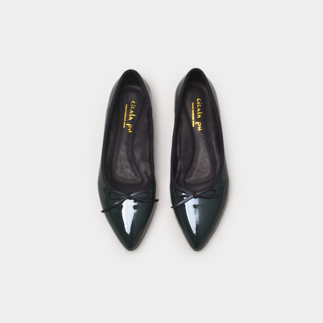 21606 寶石墨綠 尖頭平底鞋