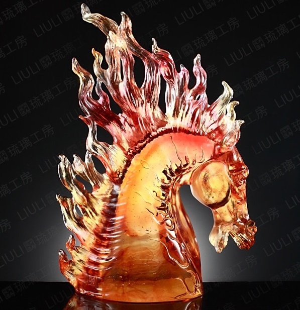 琉璃工房　LIULI　馬　赤　置き物　ガラス 琉璃工房 LIULI 馬 赤 置き物 ガラス （Yahoo!オークション