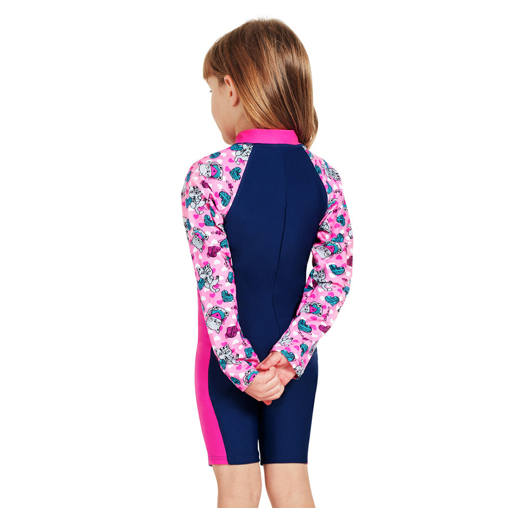 ZOGGS 幼童/青少《原子少女貓》環保長袖整件式防曬衣