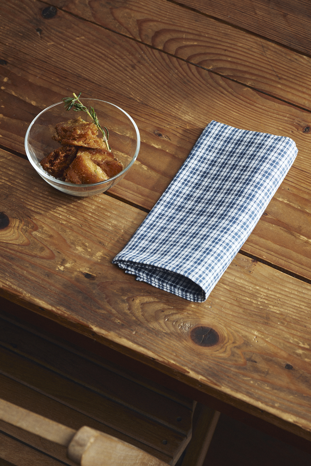 fog - 亞麻餐巾 / 藍白格紋