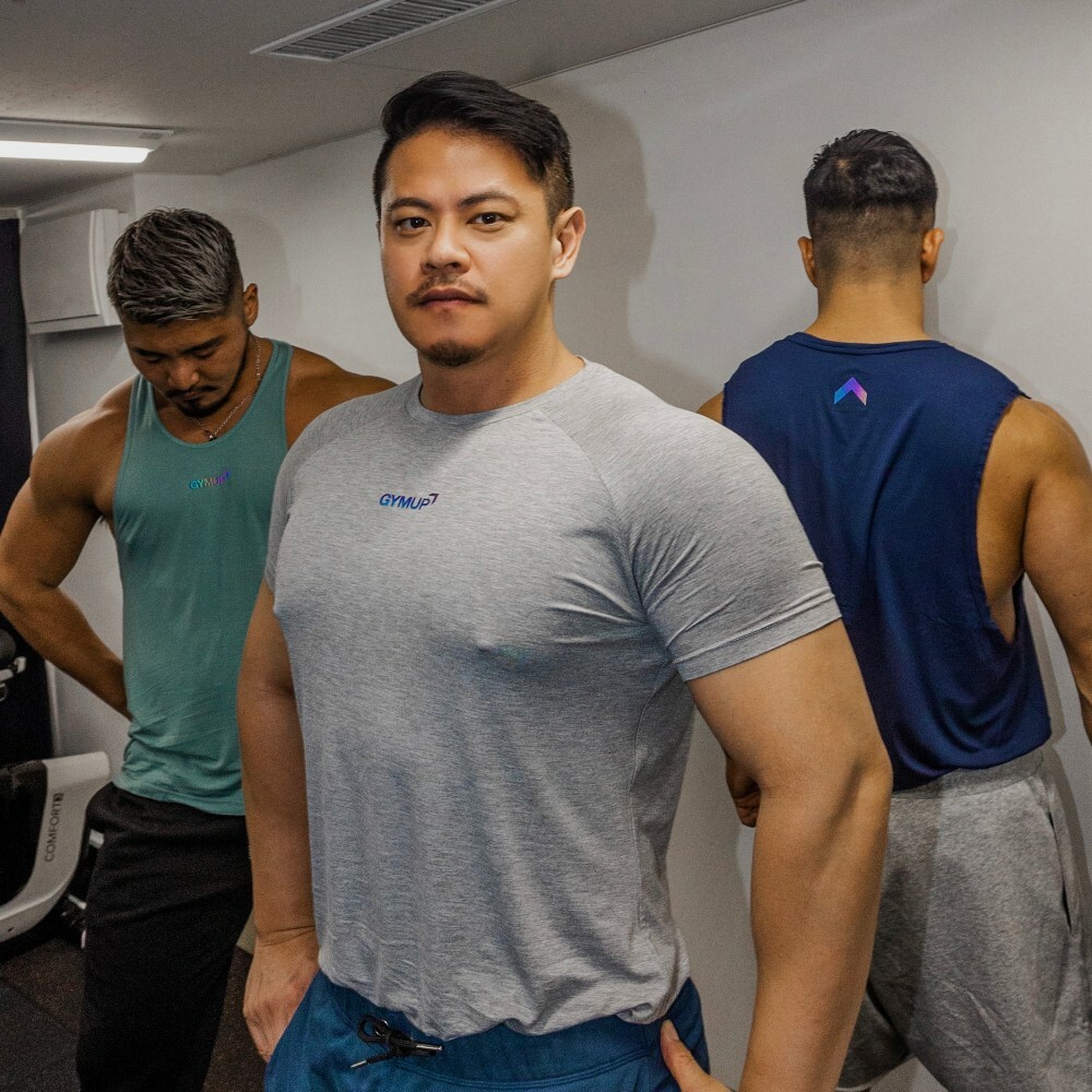 GYMUP 肌肉訓練T恤 01 經典灰