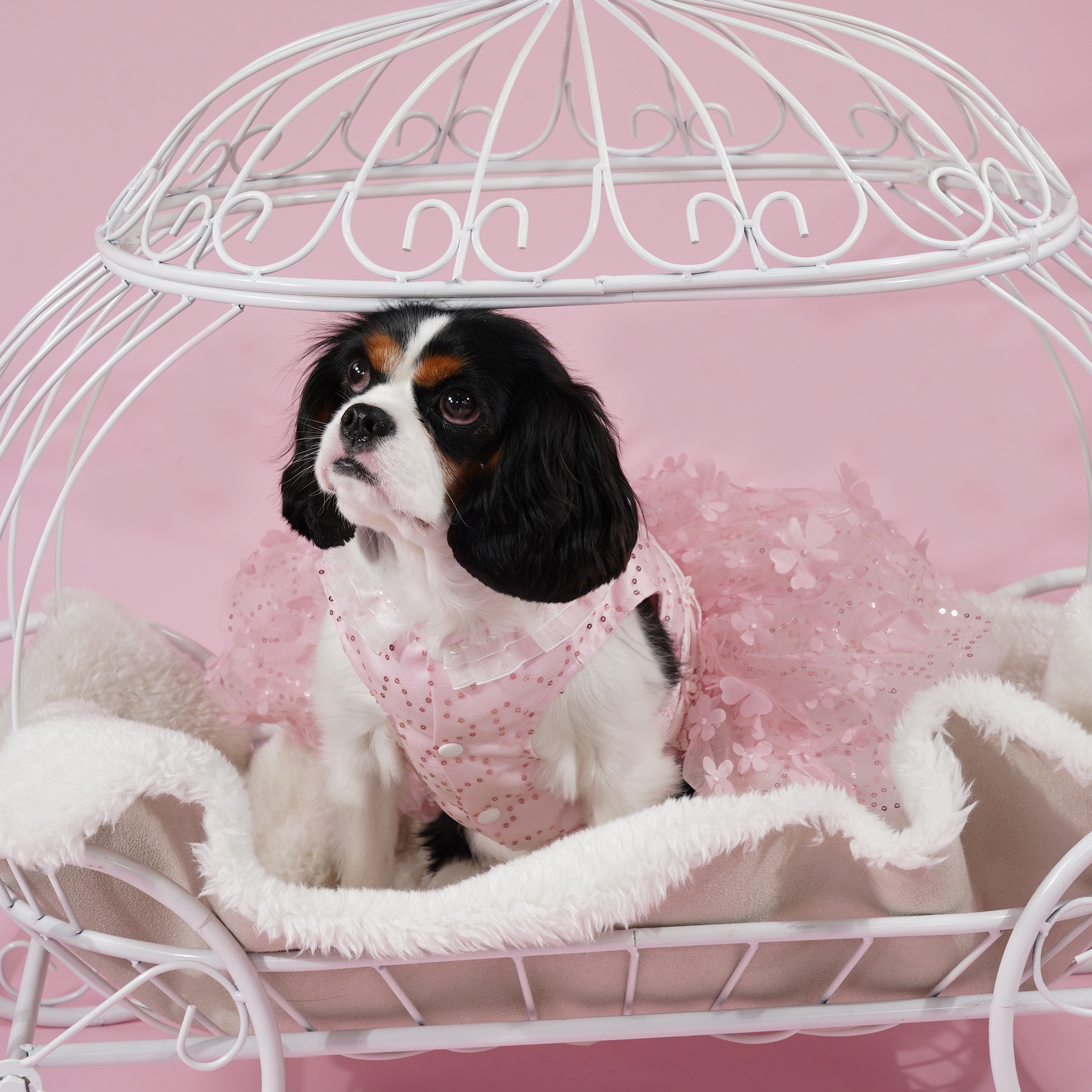 Pink Sequin Flower Dress