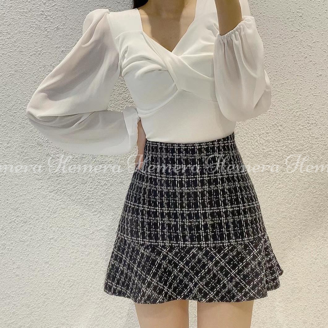IN STOCK: SK23W0232 格仔魚尾包臀裙
