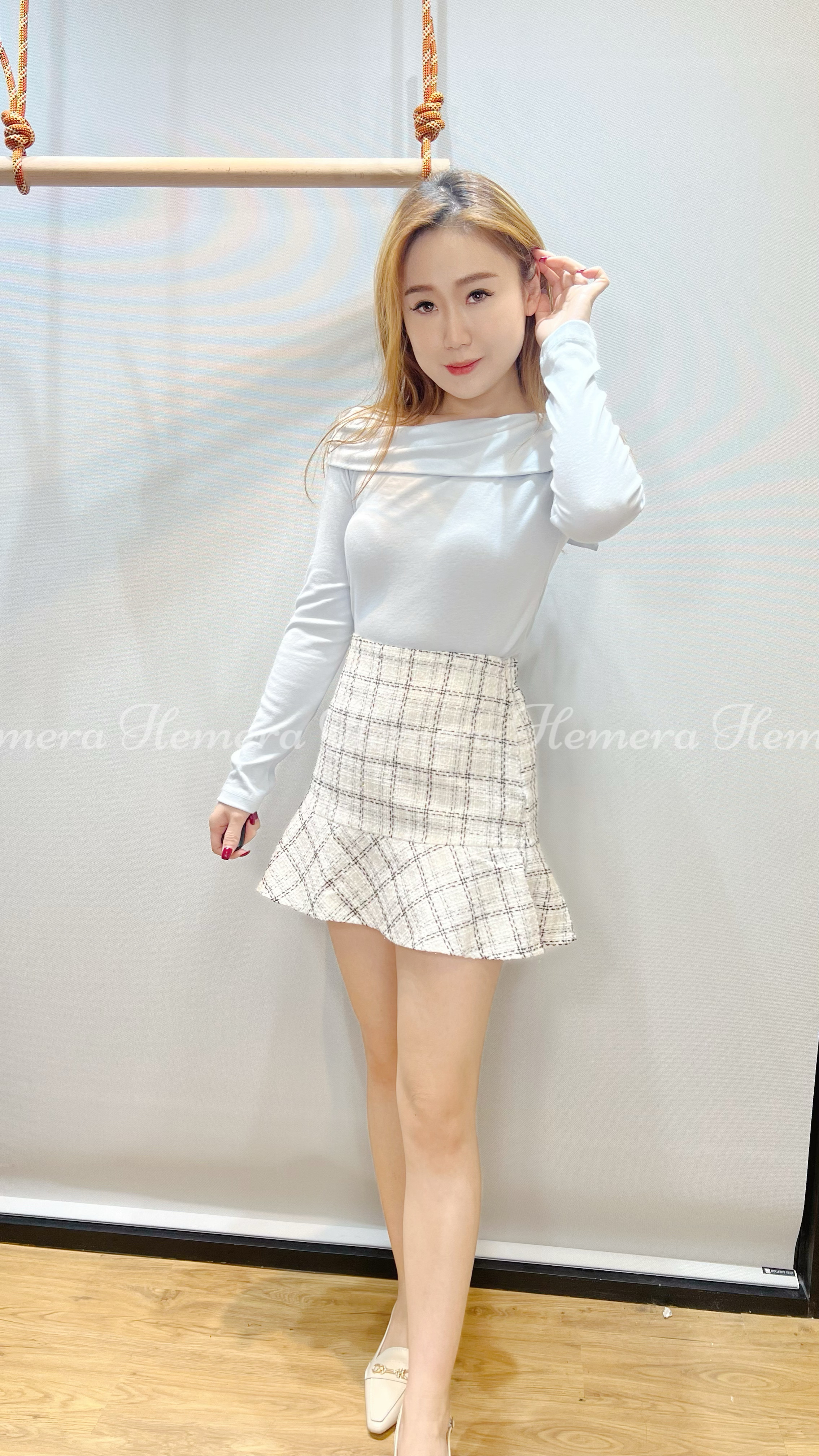 MH021602 Blue Slim Cotton Top