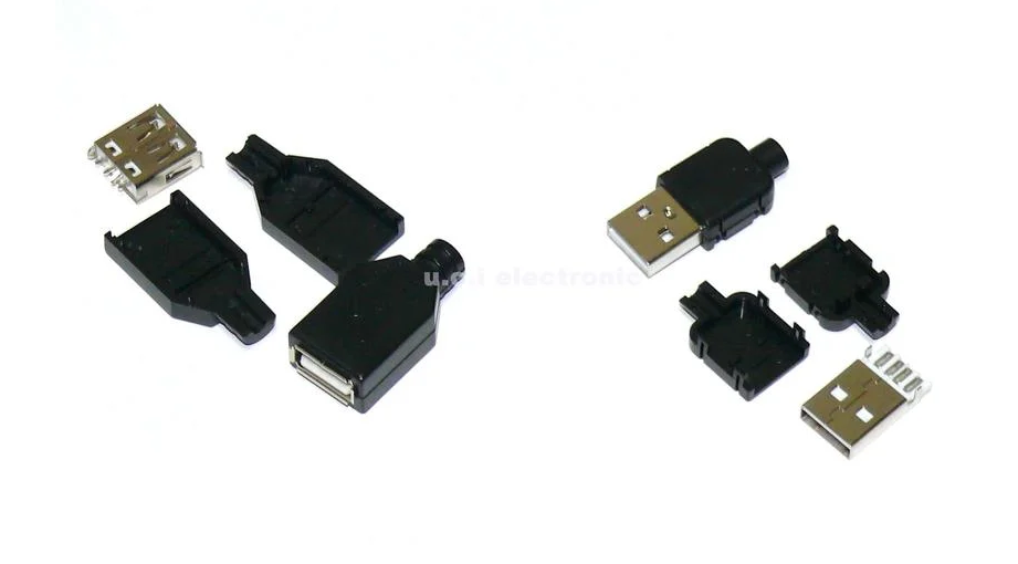 【UCI電子】(Y-2) USB公頭 母頭 帶朔料殼/三件式 USB接頭 A型4P