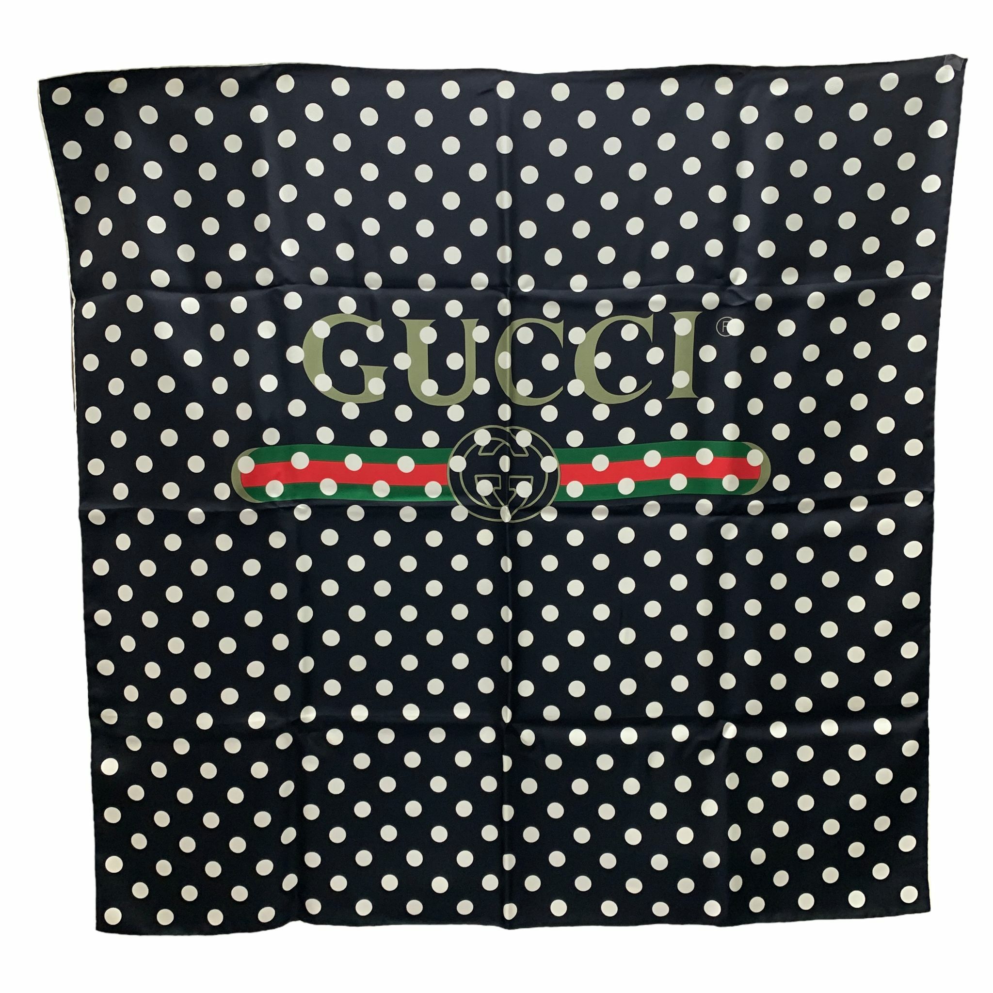 全新GUCCI 絲巾/圍巾 90X90 623131 黑白波點 #BRAND NEW #香榭站正品