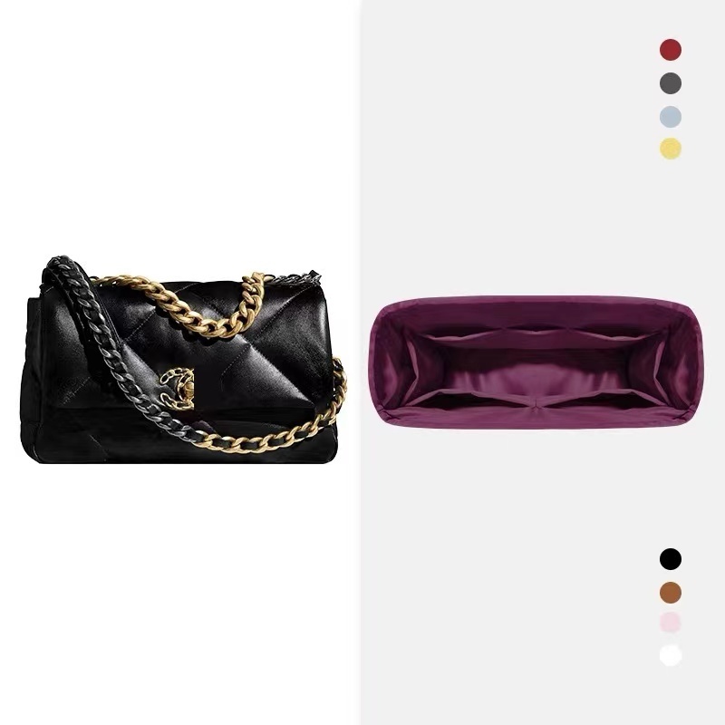 適用於chanel香奈兒19口蓋包內膽包中包進口緞綢整理收納