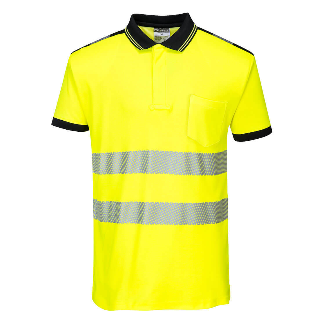 T180 - PW3 Hi-Vis 棉質舒適 Polo 衫   黃色/黑色 (最低訂購量30件)