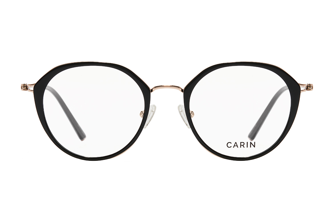 CARIN光學眼鏡-OLSEN C1_黑-玫瑰金-裴秀智代言品牌