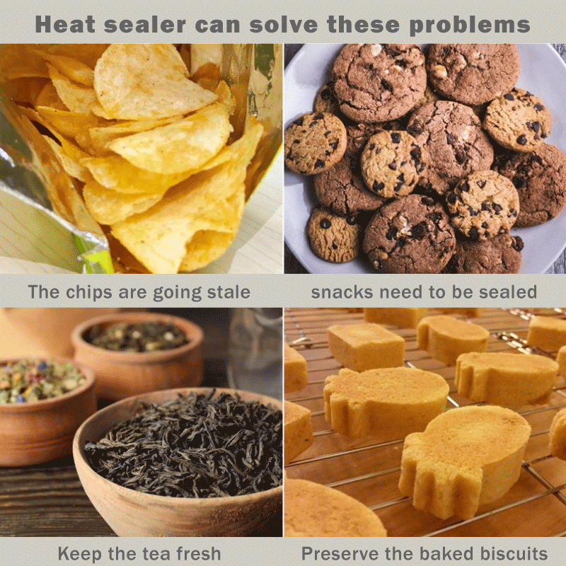 Heat sealer can help food keeping fresh, tightly sealed and extending the preservation time.